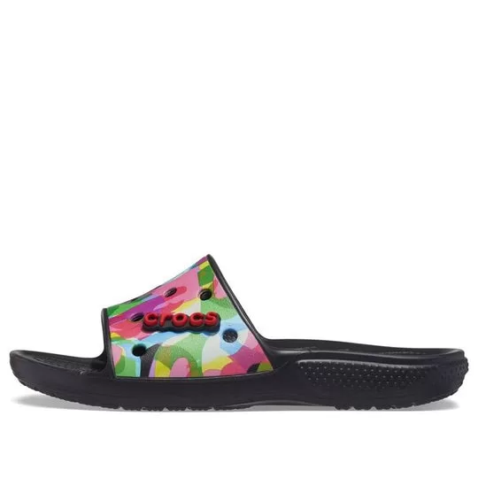 Crocs Classic Bubble Block Slides 'Black Multi' Crocs Classic Bubble Block Slides 'Black Multi'