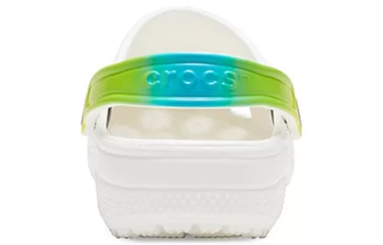 Crocs-Classic-Clog-Beach-Sandals-White-Gradient-Green-3 Crocs Classic Clog Beach Sandals White Gradient Green