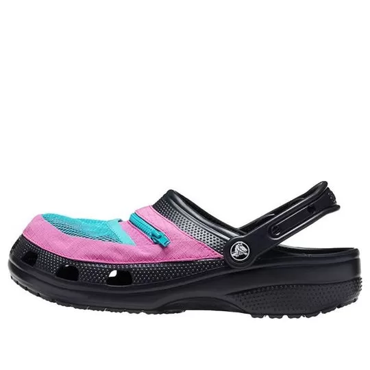 Crocs Classic Clog Pocket Sandals Black Pink Crocs Classic Clog Pocket Sandals Black Pink