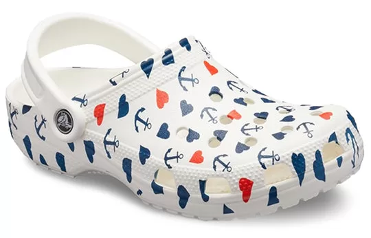 Crocs-Classic-Clog-Printing-Sandals-White-Blue-2 Crocs Classic Clog Printing Sandals White Blue