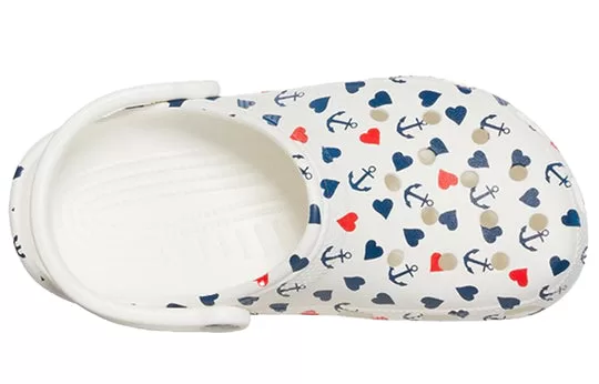 Crocs-Classic-Clog-Printing-Sandals-White-Blue-3 Crocs Classic Clog Printing Sandals White Blue