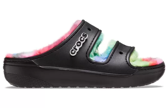 Crocs-Classic-Cozzzy-Spray-Dye-Sandals-Black-Multi-1 Crocs Classic Cozzzy Spray Dye Sandals 'Black Multi'