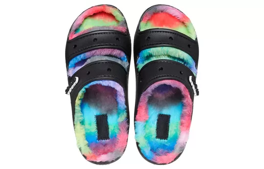 Crocs-Classic-Cozzzy-Spray-Dye-Sandals-Black-Multi-3 Crocs Classic Cozzzy Spray Dye Sandals 'Black Multi'