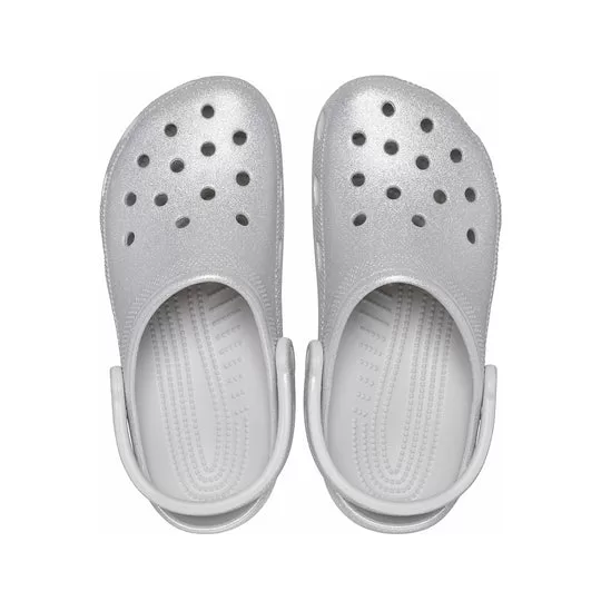 Crocs-Classic-Glitter-Clogs-Silver-3 Crocs Classic Glitter Clogs 'Silver'