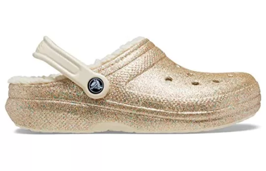 Crocs-Classic-Glitter-Lined-Clogs-Gold-504271-1 Crocs Classic Glitter Lined Clogs 'Gold' 504271