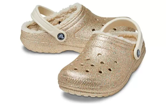 Crocs-Classic-Glitter-Lined-Clogs-Gold-504271-3 Crocs Classic Glitter Lined Clogs 'Gold' 504271