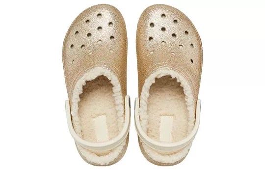 Crocs-Classic-Glitter-Lined-Clogs-Gold-504271-4 Crocs Classic Glitter Lined Clogs 'Gold' 504271