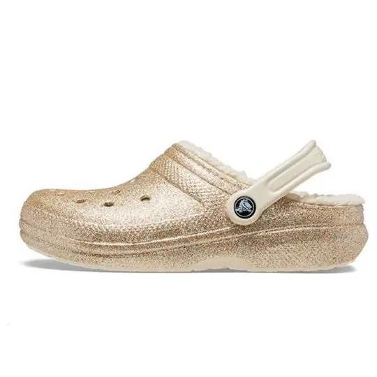 Crocs Classic Glitter Lined Clogs 'Gold White' Crocs Classic Glitter Lined Clogs 'Gold White'