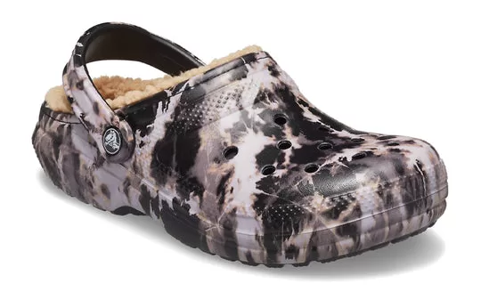 Crocs-Classic-Lined-Bleach-Dye-Clogs-Black-White-Beige-3 Crocs Classic Lined Bleach Dye Clogs 'Black White Beige'