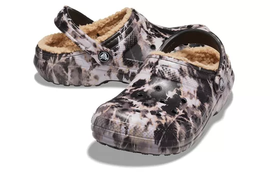 Crocs-Classic-Lined-Bleach-Dye-Clogs-Black-White-Beige-4 Crocs Classic Lined Bleach Dye Clogs 'Black White Beige'