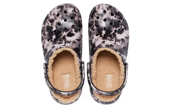 Crocs-Classic-Lined-Bleach-Dye-Clogs-Black-White-Beige-5 Crocs Classic Lined Bleach Dye Clogs 'Black White Beige'