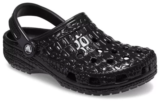 Crocs-Classic-Metallic-Crocskin-Clogs-Black-2 Crocs Classic Metallic Crocskin Clogs 'Black'