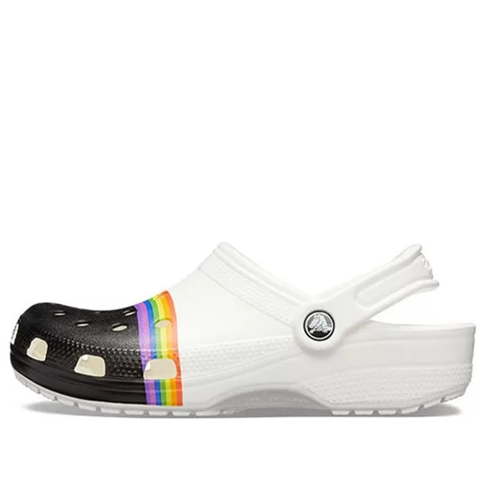 Crocs Classic Rainbow Pride Clogs 'White Black' Crocs Classic Rainbow Pride Clogs 'White Black'