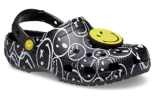 Crocs-Classic-Smiley-World-Clogs-Black-White-3 Crocs Classic Smiley World Clogs 'Black White'