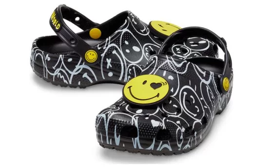 Crocs-Classic-Smiley-World-Clogs-Black-White-4 Crocs Classic Smiley World Clogs 'Black White'
