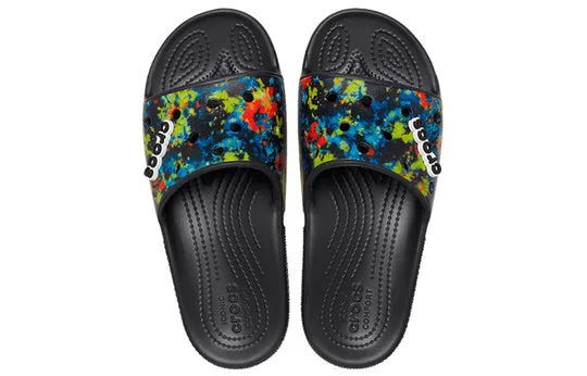 Crocs-Classic-Tie-Dye-Graphic-Slide-Black-4 Crocs Classic Tie-Dye Graphic Slide 'Black'