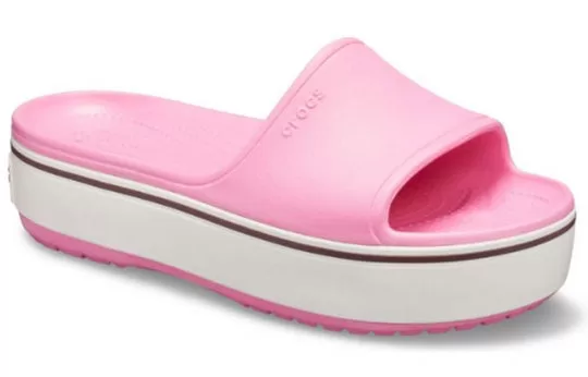 Crocs-Crocband-Platform-Slide-Thick-Sole-Pink-Slippers-2 Crocs Crocband Platform Slide Thick Sole Pink Slippers