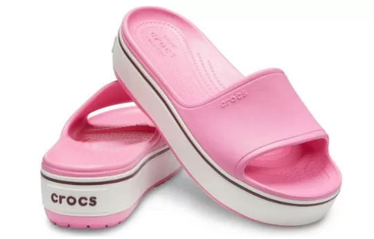 Crocs-Crocband-Platform-Slide-Thick-Sole-Pink-Slippers-3 Crocs Crocband Platform Slide Thick Sole Pink Slippers