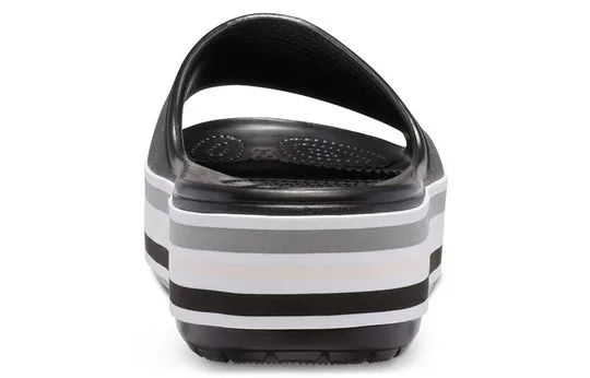 Crocs-Crocband-Platform-Slides-Black-Grey-White-4 Crocs Crocband Platform Slides 'Black Grey White'