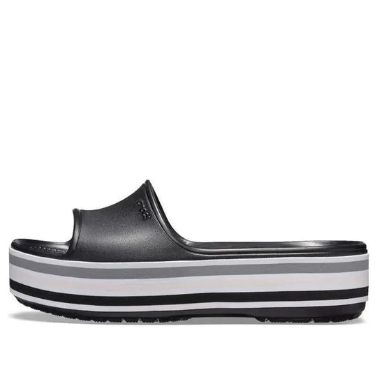 Crocs Crocband Platform Slides 'Black Grey White' Crocs Crocband Platform Slides 'Black Grey White'