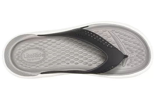 Crocs-LiteRide-Beach-Flip-Flops-Black-Gray-Black-Grey-1 Crocs LiteRide Beach Flip-Flops Black Gray 'Black Grey'