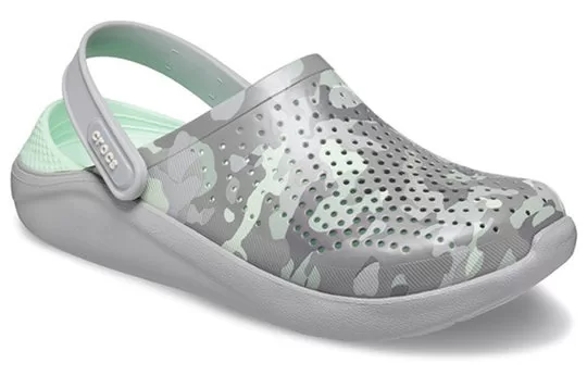 Crocs-LiteRide-Printing-Sandals-Gray-Green-1 Crocs LiteRide Printing Sandals Gray Green