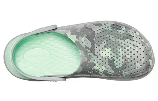 Crocs-LiteRide-Printing-Sandals-Gray-Green-2 Crocs LiteRide Printing Sandals Gray Green