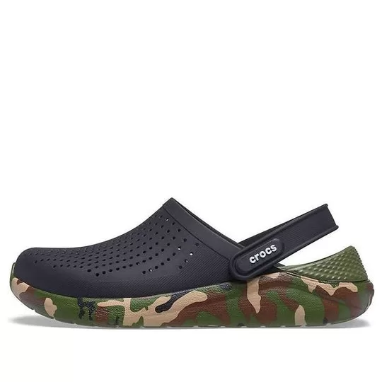 Crocs LiteRide Shoe Printing Classic Sandals Unisex Black Crocs LiteRide Shoe Printing Classic Sandals Unisex Black