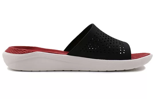 Crocs-LiteRide-Slides-Red-Black-White-1 Crocs LiteRide Slides 'Red Black White'