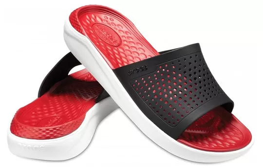 Crocs-LiteRide-Slides-Red-Black-White-2 Crocs LiteRide Slides 'Red Black White'