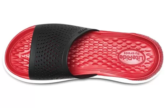 Crocs-LiteRide-Slides-Red-Black-White-3 Crocs LiteRide Slides 'Red Black White'