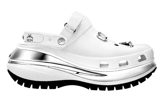 Crocs-x-MCM-Mega-Crush-Clogs-White-Silver-MEXDAMM08WT-1 Crocs x MCM Mega Crush Clogs 'White Silver' MEXDAMM08WT