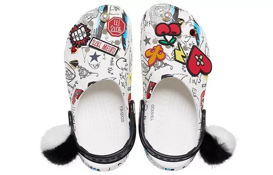 Disney-x-Crocs-Pattern-Unisex-White-Sandals-5 Disney x Crocs Pattern Unisex White Sandals