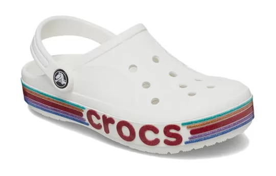 GS-Crocs-Bayaband-Rainbow-Glitter-Clogs-White-Red-1 (GS) Crocs Bayaband Rainbow Glitter Clogs 'White Red'