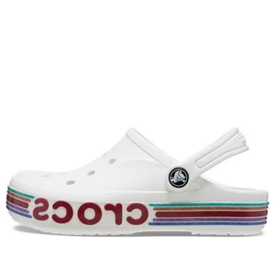 (GS) Crocs Bayaband Rainbow Glitter Clogs 'White Red' (GS) Crocs Bayaband Rainbow Glitter Clogs 'White Red'