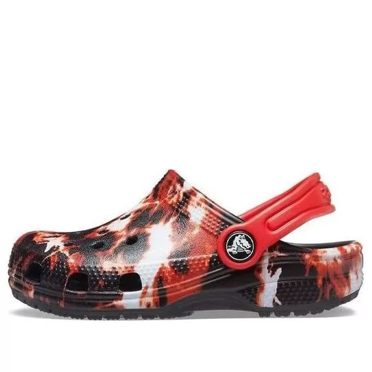(GS) Crocs Classic Bleach Dye Clogs 'Red White Black' (GS) Crocs Classic Bleach Dye Clogs 'Red White Black'