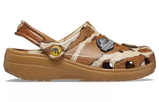 GS-Crocs-Jurassic-World-Classic-Clogs-Brown-White-1 (GS) Crocs Jurassic World Classic Clogs 'Brown White'