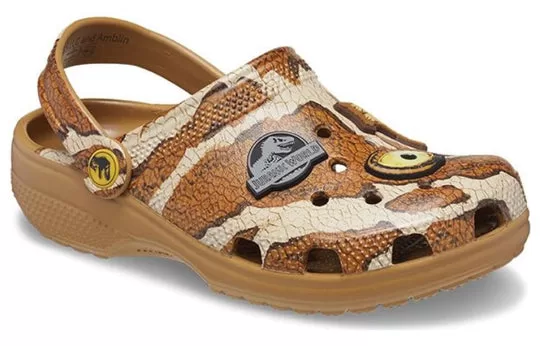 GS-Crocs-Jurassic-World-Classic-Clogs-Brown-White-2 (GS) Crocs Jurassic World Classic Clogs 'Brown White'