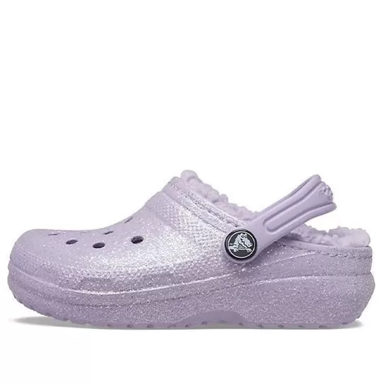 (GS) Crocs Kids Shoes Classic Glitter Lined Clogs 'Purple' (GS) Crocs Kids Shoes Classic Glitter Lined Clogs 'Purple'