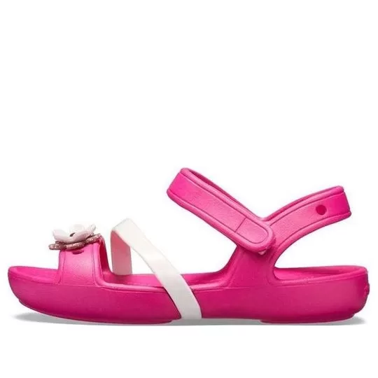 (GS) Crocs Lina Flower Charm Round Toe Sandals 'Pink' (GS) Crocs Lina Flower Charm Round Toe Sandals 'Pink'