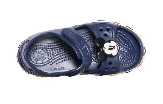 PS-Crocs-Funny-Mickey-Velcro-Outdoor-Open-Toe-Flat-Heel-Sports-Deep-Blue-Sandals-4 (PS) Crocs Funny Mickey Velcro Outdoor Open Toe Flat Heel Sports Deep Blue Sandals