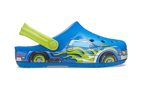 PS-Crocs-Funny-Pattern-Flat-Heel-Sports-Blue-Sandals-1 (PS) Crocs Funny Pattern Flat Heel Sports Blue Sandals