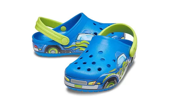 PS-Crocs-Funny-Pattern-Flat-Heel-Sports-Blue-Sandals-3 (PS) Crocs Funny Pattern Flat Heel Sports Blue Sandals