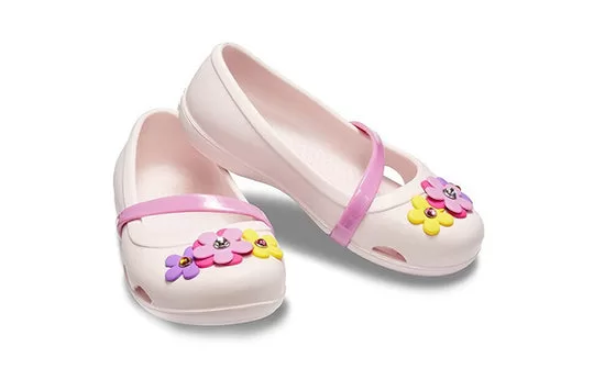 PS-Crocs-Lina-Charm-Flat-Flowers-Pale-Pink-Sandals-3 (PS) Crocs Lina Charm Flat Flowers Pale Pink Sandals