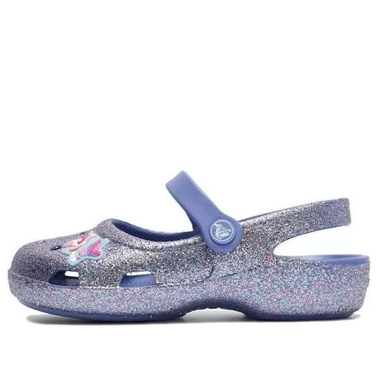 (PS) Crocs Outdoor Flat Heel Shiny Sports Blue Sandals (PS) Crocs Outdoor Flat Heel Shiny Sports Blue Sandals