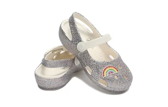 PS-Crocs-Outdoor-Flat-Heel-Shiny-Sports-Silver-Sandals-3 (PS) Crocs Outdoor Flat Heel Shiny Sports Silver Sandals