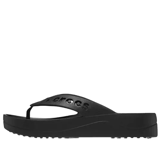 (WMNS) Crocs Baya Platform Cut Out Detail Flip Flops 'Black' (WMNS) Crocs Baya Platform Cut Out Detail Flip Flops 'Black'