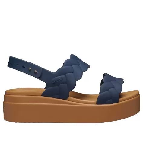 WMNS-Crocs-Brooklyn-Woven-Wedge-Sandals-Blue-Brown-1 (WMNS) Crocs Brooklyn Woven Wedge Sandals 'Blue Brown'