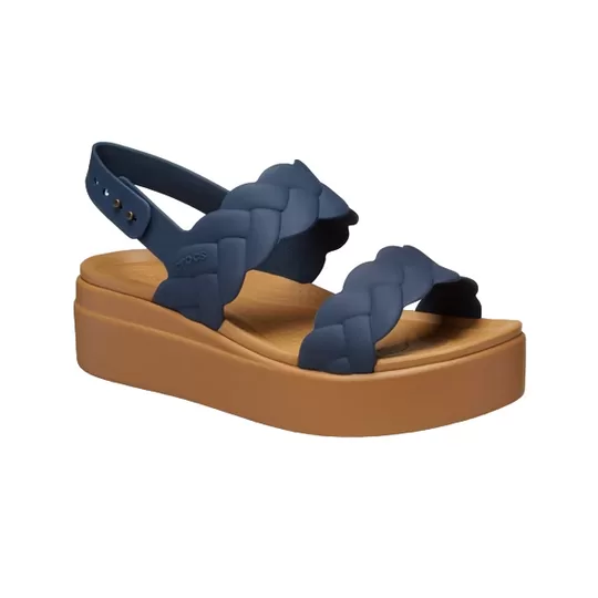 WMNS-Crocs-Brooklyn-Woven-Wedge-Sandals-Blue-Brown-2 (WMNS) Crocs Brooklyn Woven Wedge Sandals 'Blue Brown'