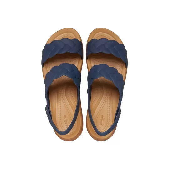 WMNS-Crocs-Brooklyn-Woven-Wedge-Sandals-Blue-Brown-4 (WMNS) Crocs Brooklyn Woven Wedge Sandals 'Blue Brown'